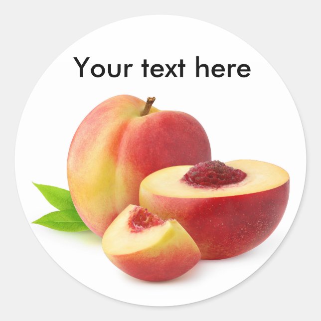 Cut nectarine peaches classic round sticker (Front)