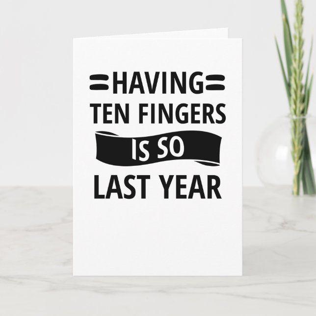 Cut Off Amputated Finger Amputee Recovery Gifts Card (Front)
