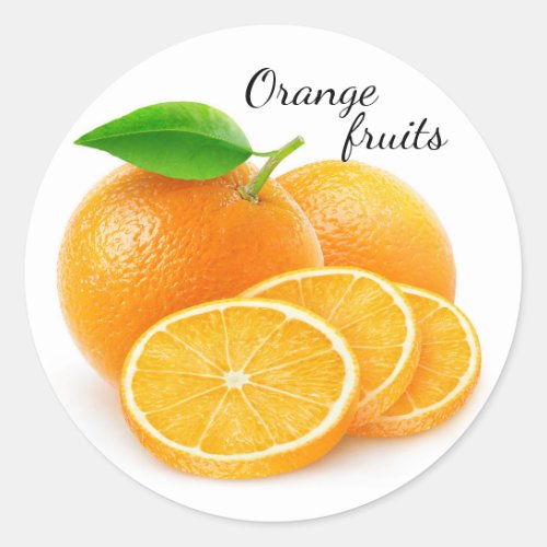 Cut oranges classic round sticker