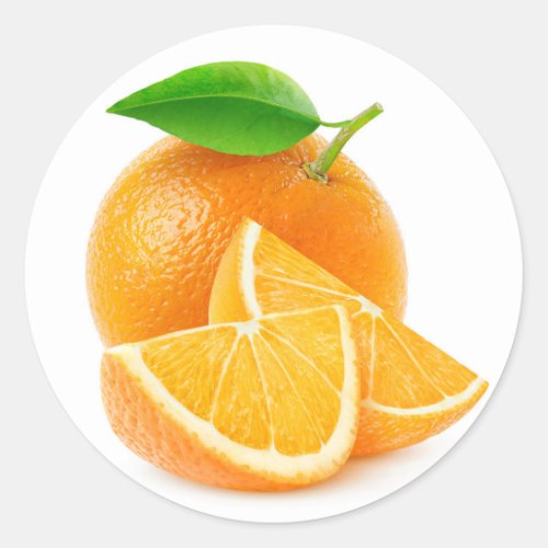 Cut oranges classic round sticker