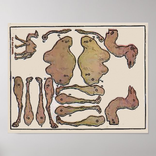 Cut Out Camels, assemble, kids fun Poster (Front)