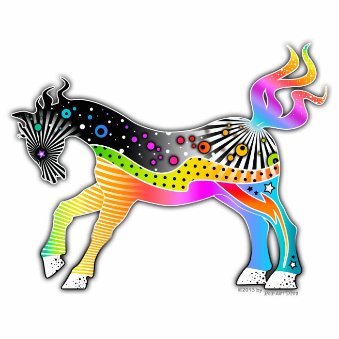 CUT OUT MAGNET, Pop Art HORSE