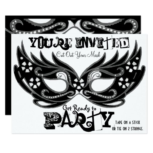 Masquerade Mask Shaped Invitations 10