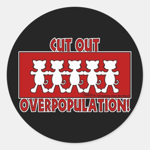 Cut Out Overpopulation Cats Classic Round Sticker