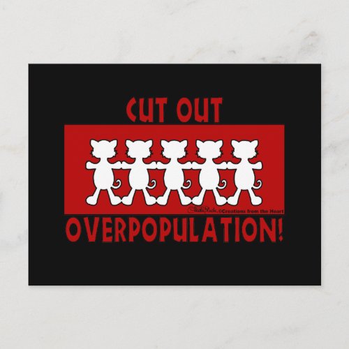 Cut Out Overpopulation Cats Postcard