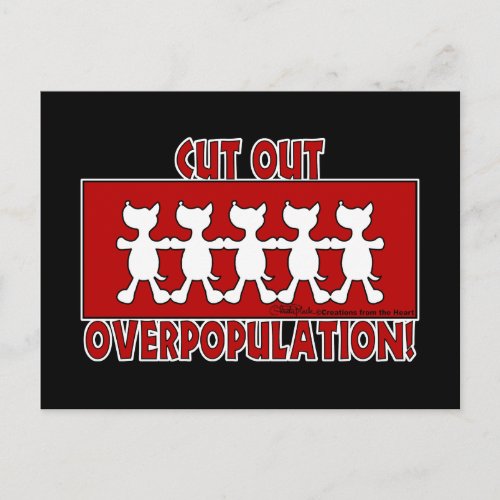 Cut Out Overpopulation Dogs Postcard