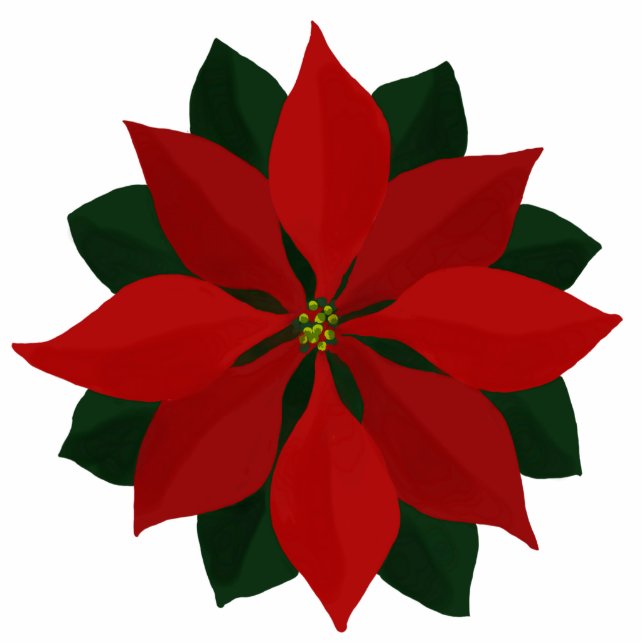 Cut-Out Poinsettia Christmas Ornament (Front)