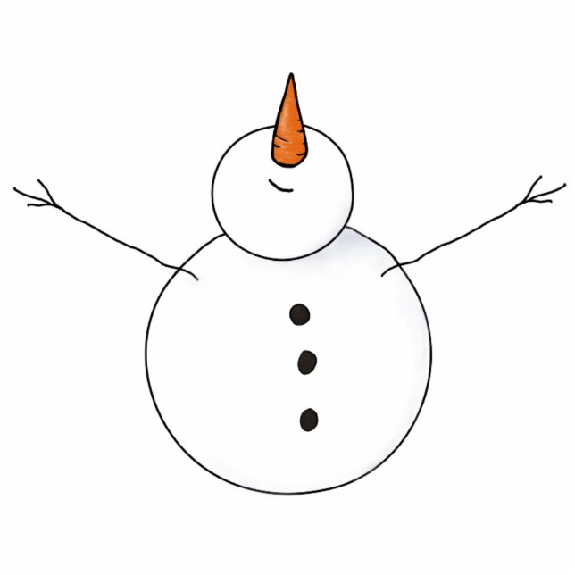 Cut-Out Snowman Christmas Ornament (Front)