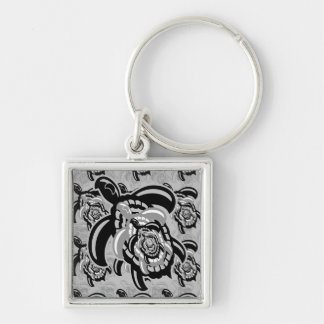 Cut Out Turtle Square Keychain