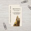 Cut out yellow digger with falling soil business card | Zazzle
