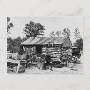Cut-Over Land Farmer, 1937 Postcard