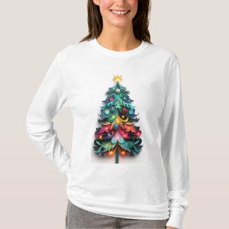 Cut paper Christmas tree T-Shirt