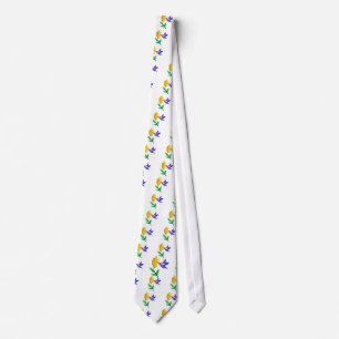 Cut Paper Hummingbird & Flower Neck Tie