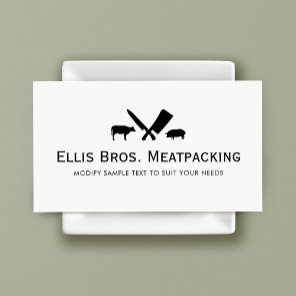 Cut Pig and Cow Butcher Shop Business Card