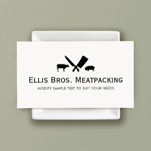 Cut Pig and Cow Butcher Shop Business Card