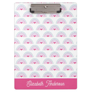Cut Pink Boho Rainbow Girly Clipboard
