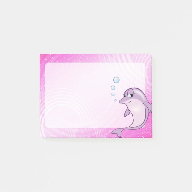 Cut Pink Dolphin Post-it Notes (Front)