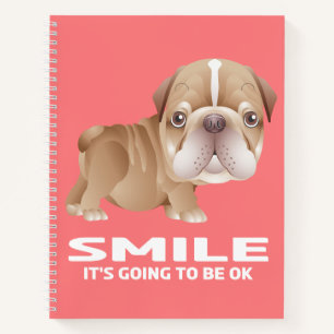 Cut Puppy Dog Pink Cartoon Bulldog Notebook