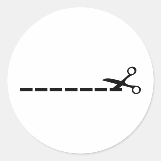 cut scissors icon classic round sticker (Front)