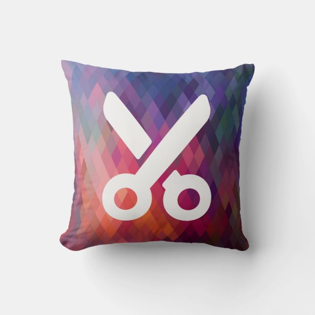 Cut Scissors Pictogram Throw Pillow (Front)