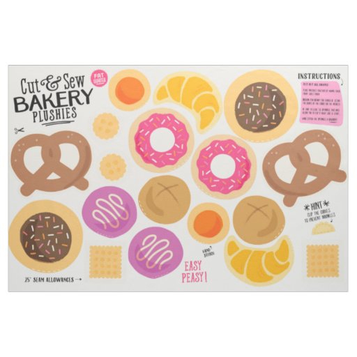 Cut & Sew Bakery Fabric - Fun DIY Plushies