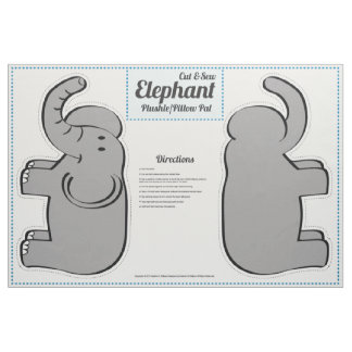 Cut & Sew Elephant Plushie - Pillow Pal Fabric