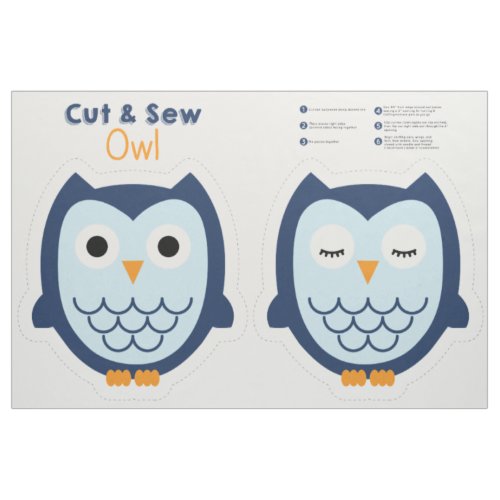 Cut  Sew Owl _ Blue Fabric