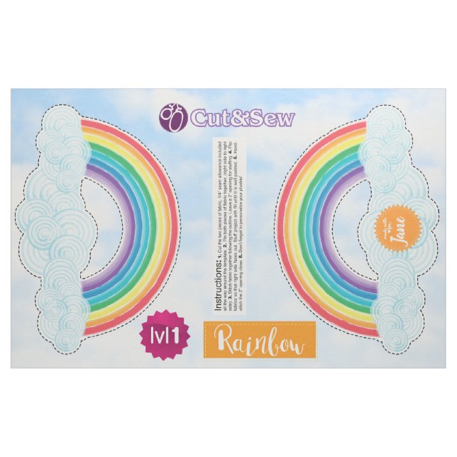 Cut & Sew Rainbow - Easy DIY Project Fabric (Fat Quarter)
