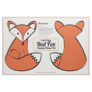 Cut & Sew Red Fox Plushie - Pillow Pal Fabric