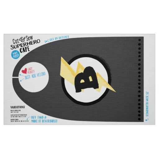 Cut & Sew Superhero Cape - Fun DIY - Black Bolt Fabric