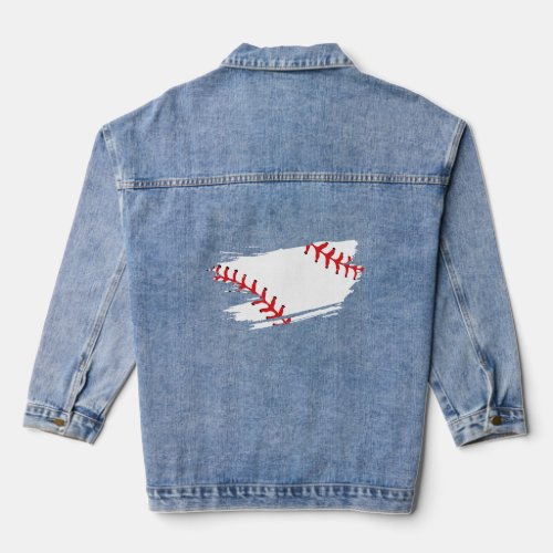 Cut Softball Graphic  Denim Jacket