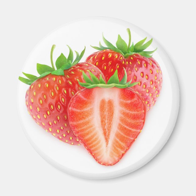 Cut strawberries magnet (Front)