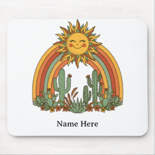 Cut sun rainbow cactus custom name coffe mug mouse pad