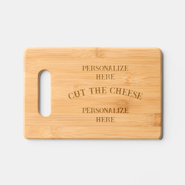 Cut the cheese funny engraved cutting board (Front)