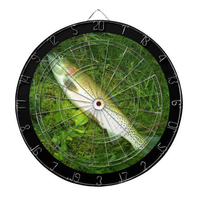 cut throat trout,  fly fishing dart board (Front)