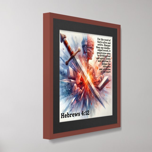 Cut to the Heart (Hebrews 4:12) Framed Art (Framed Angled)