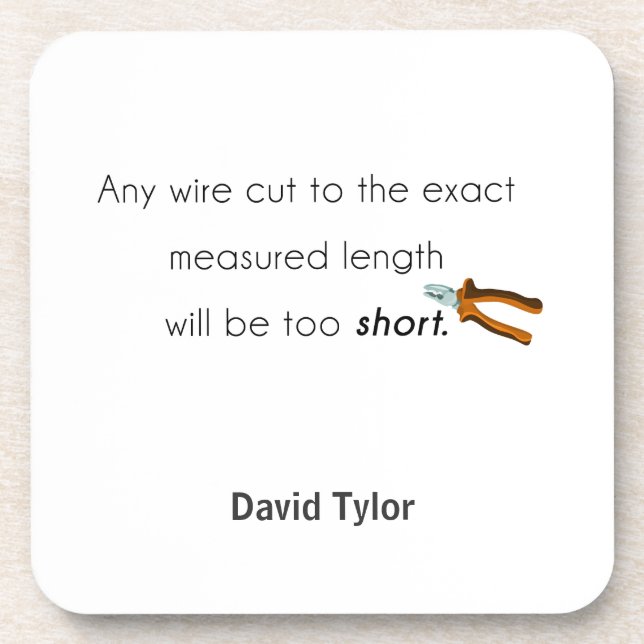 Cut too short! drink coaster (Front)