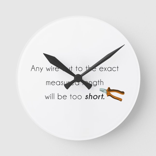 Cut too short! round clock (Front)