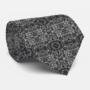 Cut Tree Logs Stacked Together Black & White Photo Neck Tie