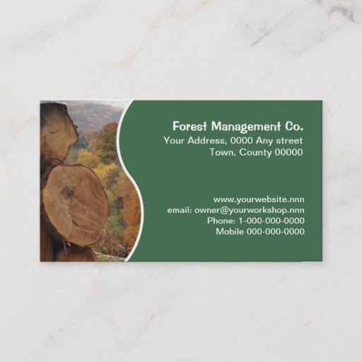 Customizable Cut tree trunks business card