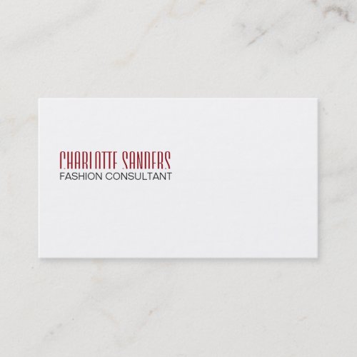 Cut Typeface Cabernet red Business Card