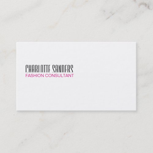 Cut Typeface hot pink Business Card