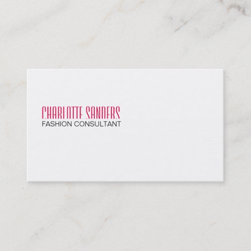 Cut Typeface hot pink Business Card