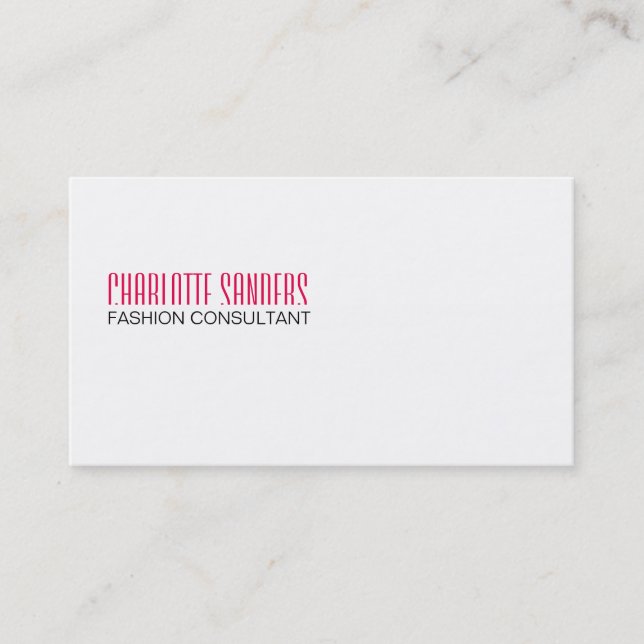 Cut Typeface (hot pink) Business Card (Front)