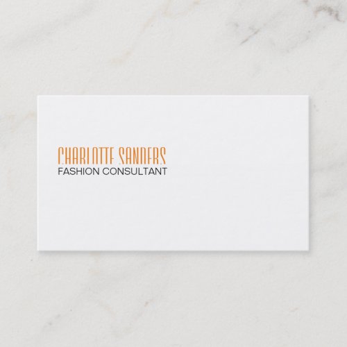 Cut Typeface orange Business Card