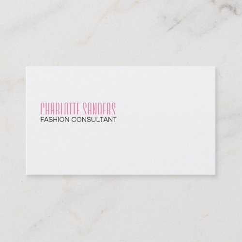 Cut Typeface pink Business Card