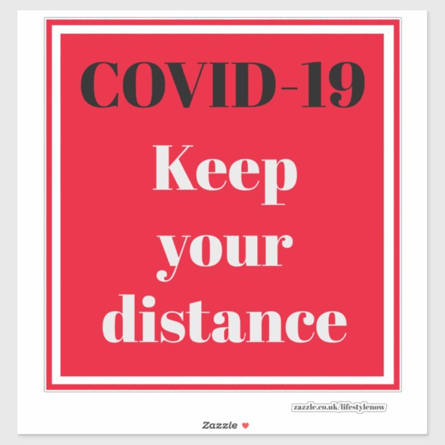 Cut Vinyl Sticker - COVID-19 Keep your distance (Sheet)
