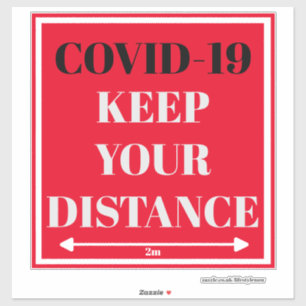 Cut Vinyl Sticker - COVID-19 Keep Your Distance 2m