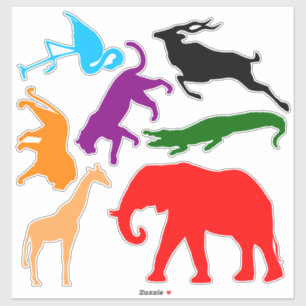 Cut Vinyl Stickers - African Animal Silhouettes