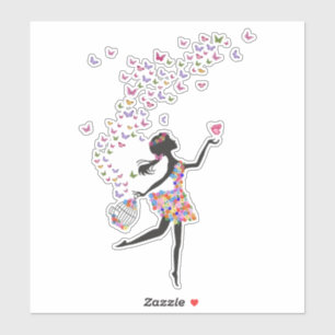 Cut Vinyl Stickers - Butterfly Girl